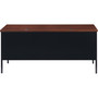 Lorell Desk, Right-Pedestal, Steel, 66"x30"x29-1/2", Walnut/Black (LLR66905) View Product Image