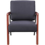 Lorell Fabric Back/Seat Rubber Wood Lounge Chair (LLR67000) Product Image
