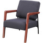 Lorell Fabric Back/Seat Rubber Wood Lounge Chair (LLR67000) Product Image