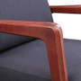 Lorell Fabric Back/Seat Rubber Wood Lounge Chair (LLR67000) Product Image