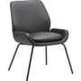 Lorell U-Shaped Seat Guest Chair - Bonded Leather Seat Material - Bonded Leather Back Material - Black Product Image 