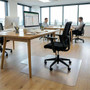 Lorell Wide Lip Chairmat - Hard Floor, Wood Floor, Vinyl Floor, Tile Floor - 53" Length x 45" Width x 0.095" Thickness - Lip Size 12" Length x 25" Width - Vinyl - Clear Product Image 