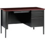 Lorell Fortress Series 45-1/2" Right Single-Pedestal Desk - 29.5" Height x 45.5" Width x 24" Depth, x 1.1" Thickness TopBox, File Drawer(s) - Single Pedestal on Right Side - Square Edge - (LLR66949) Product Image 