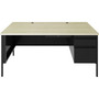 Lorell Desk, Right-Pedestal, Steel, 66"x30"x29-1/2", Maple/Black (LLR66906) View Product Image