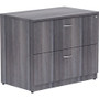 Lorell Essentials Series Lateral File - 29.5" Height x 35" Width x 22" Depth, x 1" Thickness Top - 2 x File Drawer(s) - Finish: Weathered Charcoal, Laminate Product Image 