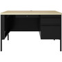 Lorell Desk, Right-Pedestal, Steel, 48"x30"x29-1/2",Maple/Black (LLR66907) View Product Image