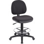 Lorell Millenia Series Adjustable Task Stool with Back - Black Seat Color - Black Product Image 