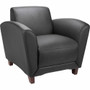 Lorell Accession Club Chair - Black Seat Color - Leather Seat Material - Black Back Color - Leather Back Material - Four-legged Base Product Image 