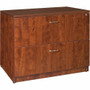 Lorell Essentials Series Lateral File - 29.5" Height x 35.5" Width x 22" Depth - Finish: Cherry, Laminate - Leveling Glide, Lockable Drawer Product Image 
