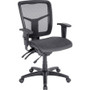 Lorell Mid-Back Mesh Swivel Office Chair - Black Frame Color - 5-star Base - Black, Silver Product Image 