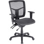Lorell Mid-Back Mesh Swivel Office Chair - Black Frame Color - 5-star Base - Black, Silver Product Image 