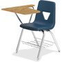 Lorell Writing Tablet Arm Student Desks - Tubular Steel Frame Material - Four-legged Base - Navy, Oak - Polypropylene - Armrest Product Image 