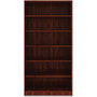 Lorell Laminate Bookcase - 6 Shelf(ves) - 73" Height x 36" Width x 12" Depth - Sturdy, Adjustable Feet, Adjustable Shelf - Thermofused Laminate (TFL) - Cherry Product Image 