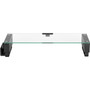 Lorell Monitor Stand, Glass, w/3 USB Ports, 24-1/8"x8-1/4", CL/BK (LLR99532) Product Image 