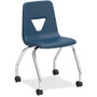Lorell Classroom Mobile Chairs - Four-legged Base - Navy - Polypropylene Product Image 