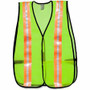 MCR Safety Mesh General Purpose Safety Vest - Visibility Protection - Mesh - Lime - Reflective Strip, Lightweight Product Image 
