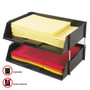 deflecto Industrial Tray Side-Load Stacking Tray Set, 2 Sections, Letter to Legal Size Files, 16.38" x 11.13" x 3.5", Black, 2/Pack View Product Image