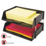 deflecto Industrial Tray Side-Load Stacking Tray Set, 2 Sections, Letter to Legal Size Files, 16.38" x 11.13" x 3.5", Black, 2/Pack View Product Image