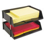 deflecto Industrial Tray Side-Load Stacking Tray Set, 2 Sections, Letter to Legal Size Files, 16.38" x 11.13" x 3.5", Black, 2/Pack View Product Image