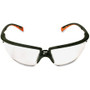 3M Privo Unisex Protective Eyewear - Standard - Ultraviolet Protection - Orange - Clear Lens - Black Frame Product Image 