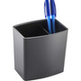 Officemate Pencil Holder, Large, 3 Compartments, 5"x3-3/4"x4-1/2",Black (OIC22292) View Product Image