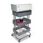 Vertiflex Adjustable Multi-Use Storage Cart and Stand-Up Workstation, 15.25" x 11" x 18.5" to 39", Gray View Product Image