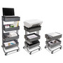 Vertiflex Adjustable Multi-Use Storage Cart and Stand-Up Workstation, 15.25" x 11" x 18.5" to 39", Gray View Product Image