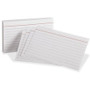 Oxford Red Margin Ruled Index Cards - Front Ruling Surface - Ruled Front Ruling - 3" x 5" Sheet Size - White Paper Product Image 