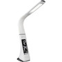 OttLite Thrive LED Desk Lamp with Clock and Sanitizing - 10" Height x 2.6" Width - LED Bulb - USB Charging, Flexible Neck, Clock, Sanitizing - Desk Mountable - White Product Image 