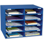 Classroom Keepers 10-Slot Mailbox - 10 Compartment(s) - Compartment Size : 3" x 12.50" x 10" - 16.63" Height x 21" Width x 12.88" Depth - 70% Recycled - Blue Product Image 