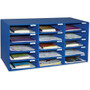 Classroom Keepers 15-Slot Mailbox - 15 Compartment(s) - Compartment Size : 3" x 12.50" x 10" - 16.38" Height x 31.50" Width x 12.88" Depth - 70% Recycled - Blue Product Image 
