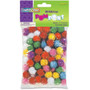 Creativity Street 1/2" Glitter PomPons - Art, Craft, Decoration, Jewelry, ClassRoom Project - 80 Piece(s) x 0.5" Diameter - Assorted - Acrylic Product Image 