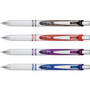 Pentel EnerGel Pearl Gel Pen, Retractable, Medium 0.7 mm, Black Ink, White/Black Barrel, Dozen (PENBLN77PWA) View Product Image