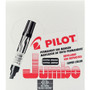 Pilot Jumbo Chisel Felt Tip Permanent Markers - Chisel Marker Point - Refillable - Black Ink - White, Black Barrel Product Image 