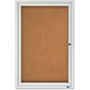 Quartet Enclosed Cork Bulletin Board for Outdoor Use - 36" Board Height x 24" Board Width - Brown Cork Surface - Hinged, Wear Resistant, Tear Resistant, Water Resistant, Shatter Proof, Acrylic Glass, Weather Resistant, Lock - Silver Aluminum Frame Product Image 