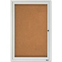 Quartet Enclosed Cork Bulletin Board for Outdoor Use - 36" Board Height x 24" Board Width - Brown Cork Surface - Hinged, Wear Resistant, Tear Resistant, Water Resistant, Shatter Proof, Acrylic Glass, Weather Resistant, Lock - Silver Aluminum Frame Product Image 
