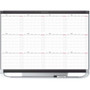 Quartet Prestige 2 Magnetic Calendar Board - Monthly - 12 Month - White, Graphite - Steel - 24" Height x 36" Width Product Image 