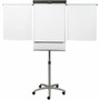 Quartet Compass Nano-Clean Magnetic Mobile Presentation Easel - 36" (3 ft) Width x 24" (2 ft) Height - White Painted Steel Surface - Graphite Aluminum Frame - Horizontal - Magnetic Product Image 
