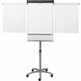 Quartet Compass Nano-Clean Magnetic Mobile Presentation Easel - 36" (3 ft) Width x 24" (2 ft) Height - White Painted Steel Surface - Graphite Aluminum Frame - Horizontal - Magnetic Product Image 