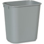 Rubbermaid Commercial 13 QT Standard Deskside Wastebasket - 3.25 gal Capacity - Durable, Dent Resistant, Rust Resistant, Easy to Clean - 12.1" Height x 8.3" Width x 11.4" Depth - Plastic - Gray Product Image 