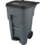 Rubbermaid Commercial 1971968 65 Gallon BRUTE Step-On Rollout Container - Gray - Step-on Opening - Rollout Lid - 65 gal Capacity - Manual Product Image 