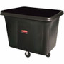 Rubbermaid Commercial 300-lb Capacity Cube Truck - 44.91 gal Capacity - Cube - Durable - 28.1" Height x 26" Width - Metal, High-density Polyethylene (HDPE) Product Image 