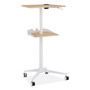 Safco VUM Mobile Workstation, 25.25" x 19.75" x 35.5" to 47.75", Natural/White View Product Image