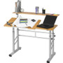 Safco Height-Adjust Split Level Drafting Table, Rectangular/Square, 47.25x29.75x26 to 37.25, Medium Oak, Ships in 1-3 Business Days (SAF3965MO) View Product Image