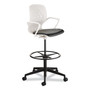 Safco Shell Extended-Height Chair, Supports Up to 275 lb, 22" to 32" Seat Height, Black/White Seat, White Back, Black Base View Product Image