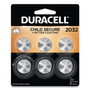 Duracell Lithium Coin Batteries With Bitterant, 2032, 6/Pack View Product Image