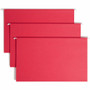 Smead Colored 1/5 Tab Cut Legal Recycled Hanging Folder - 8 1/2" x 14" - Top Tab Location - Assorted Tab Position - 11 pt. - Red Product Image 