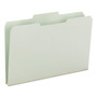 Smead Expanding Recycled Heavy Pressboard Folders, 1/3-Cut Tabs: Assorted, Legal Size, 1" Expansion, Gray-Green, 25/Box View Product Image