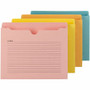 Smead Straight Tab Cut Letter Recycled File Jacket - 8 1/2" x 11" - 2" Expansion - 2 Plys - Aqua, Goldenrod, Pink, Yellow - Preprinted Product Image 