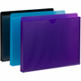 Smead Straight Tab Cut Letter File Jacket - 8 1/2" x 11" - 1" Expansion - Purple, Teal, Black Product Image 